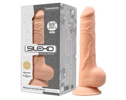 Silexd 9,5 - prísavkový dildo - 24 cm (prírodný)