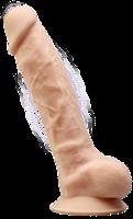 SilexD Model 1 Vibrating Premium Silicone Dual Density Dildo 8" Flesh