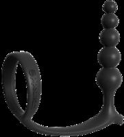 Silikónové análne guličky s erekčným krúžkom AssGasm (12 cm)