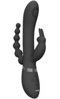 Silikónový vibrátor Black Trinity (22 cm)