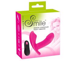 SMILE Nohavičky - nabíjací, diaľkový pripínací vibrátor (ružový)