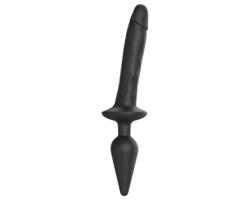 Strap-on-me Swith Realistic L - 2v1 silikónové dildo (čierne)