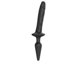 Strap-on-me Swith Realistic S - 2v1 silikónové dildo (čierne)