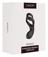 Svakom Benedict - bariérový vibračný krúžok na penis (čierny)