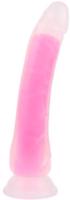 Svietiace dildo s prísavkou Pinky Glow (21,5 cm)