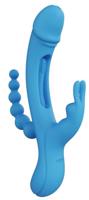 TRILUX Kinky Finger Rabbit Vibrator with Anal Beads Blue