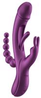 TRILUX Kinky Finger Rabbit Vibrator with Anal Beads Purple