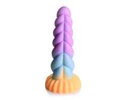 Tvorivé Kíváky Mystique - jednorožcový dildo - 21 cm (fialovo-žltý)