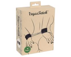 Vegán Fetish - čierne putá na zápästie s krátkou reťazou