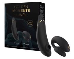 Womanizer Golden Moments 2 - luxus stimulátor a vibrátor (čierny)