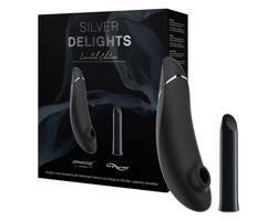 Womanizer Silver Delights - vibračný set (čierny)