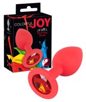 You2Toys Colorful Joy Jewel Plug - silikónové análne dildo - malé (červené)