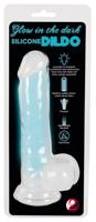 You2Toys - Glow in the Dark - svietiace dildo so semenníkmi a prísavkou