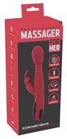 You2Toys - Massager for her - nabíjací vibrátor na bod G s rotáciou, ohrevom a posuvom (červený)