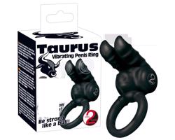 You2Toys - Taurus - dvojmotorový, vibračný erekčný krúžok (čierny)