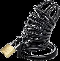 ZENN Black Cock Cage With 3 Cockrings