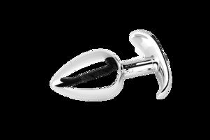 ZENN Smooth Metal Butt Plug with Diamond - Medium