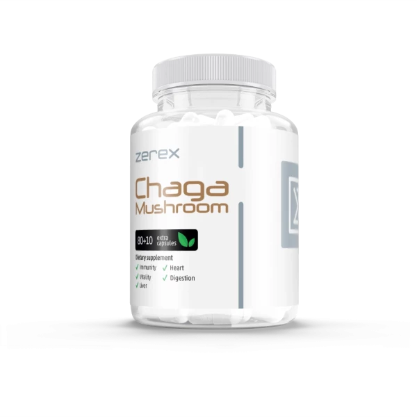 Zerex Chaga Extrakt 40% - podpora obranyschopnosti 80+ 10 kapsúl